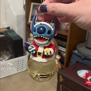 Disney Stitch Holiday Ornament - Blue, Red, Gold